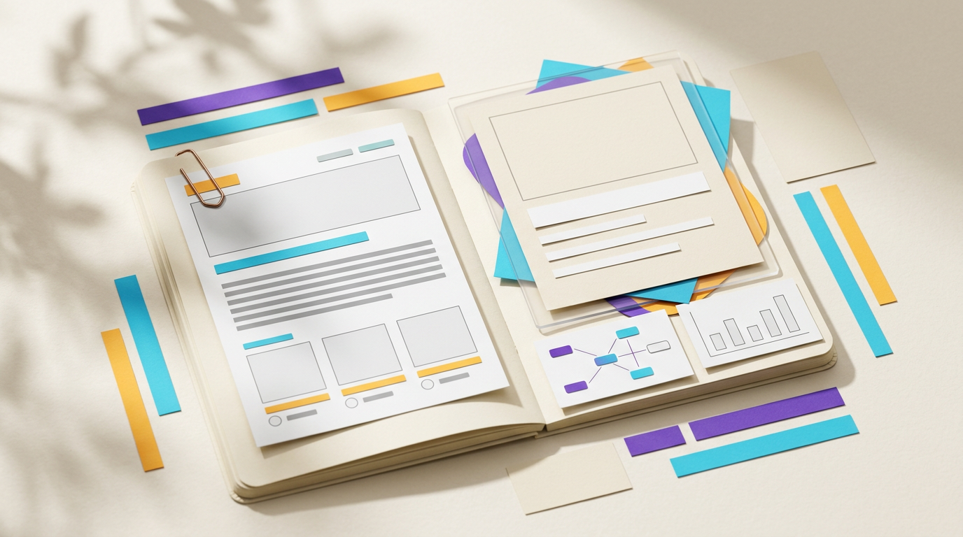 Composición editorial de bitácora con notas, aprendizajes y artículos recientes.